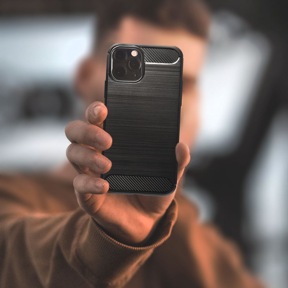 Θήκη Σιλικόνης Sonique Carbon Brushed Apple iPhone 15 Pro Max Μαύρο