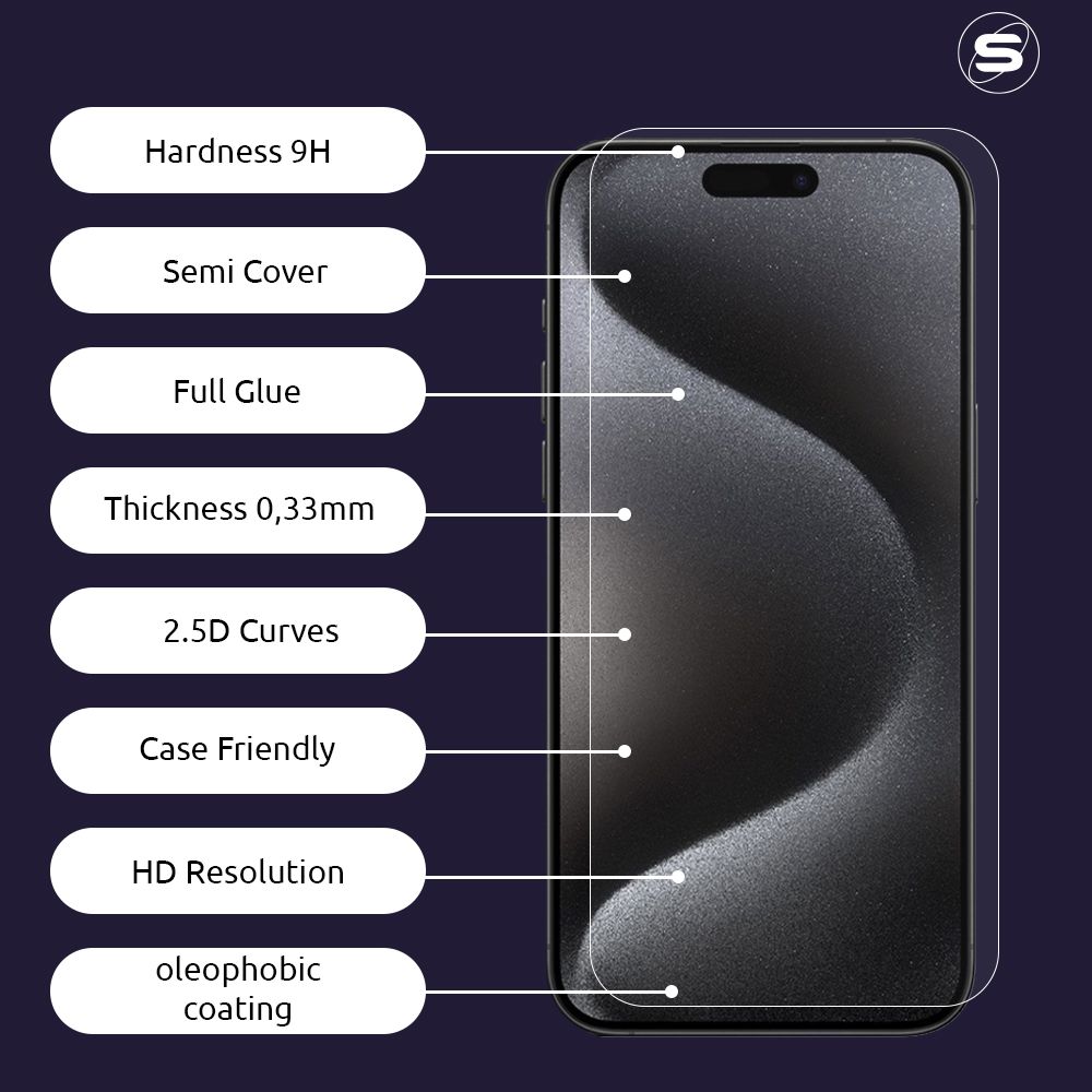 Hardy Glass Sonique Premium Series HD 9H Apple iPhone 16 Pro / iPhone 17