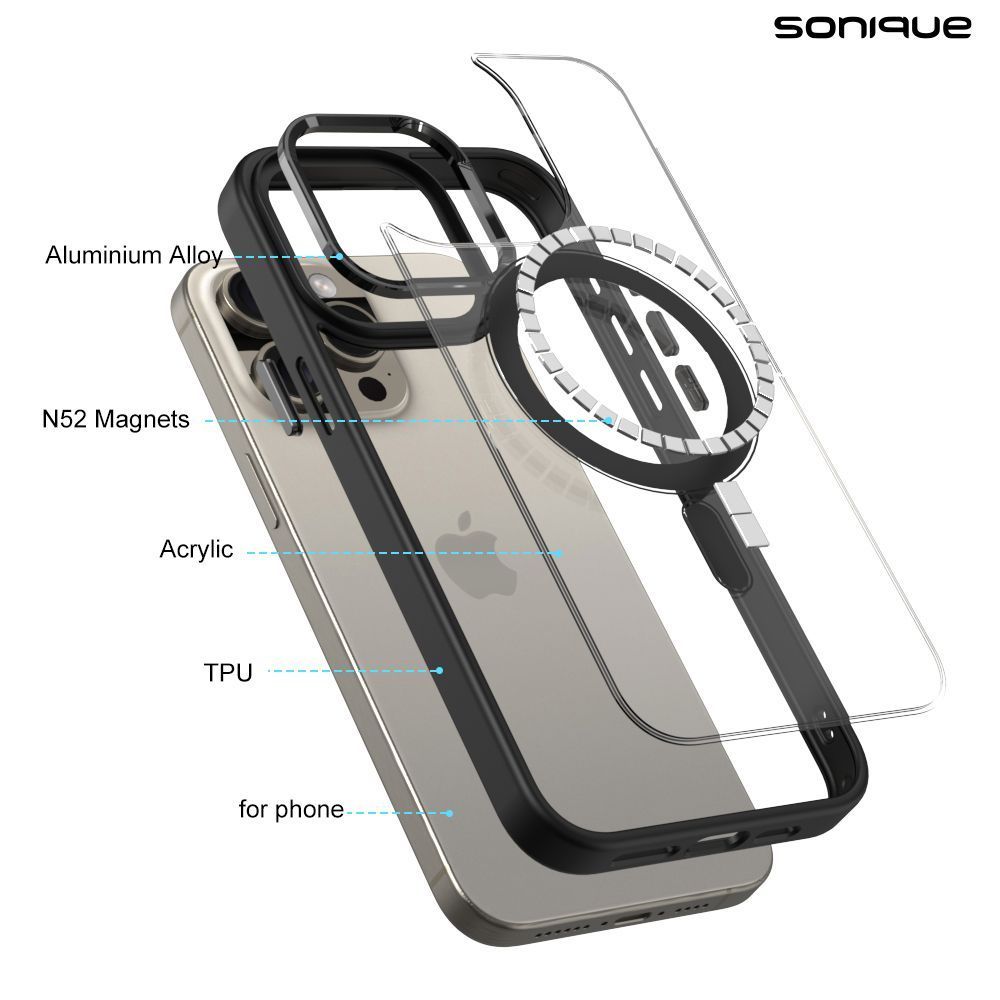 Θήκη Magnetic MagMetal Sonique Apple iPhone 16 Pro Μαύρο