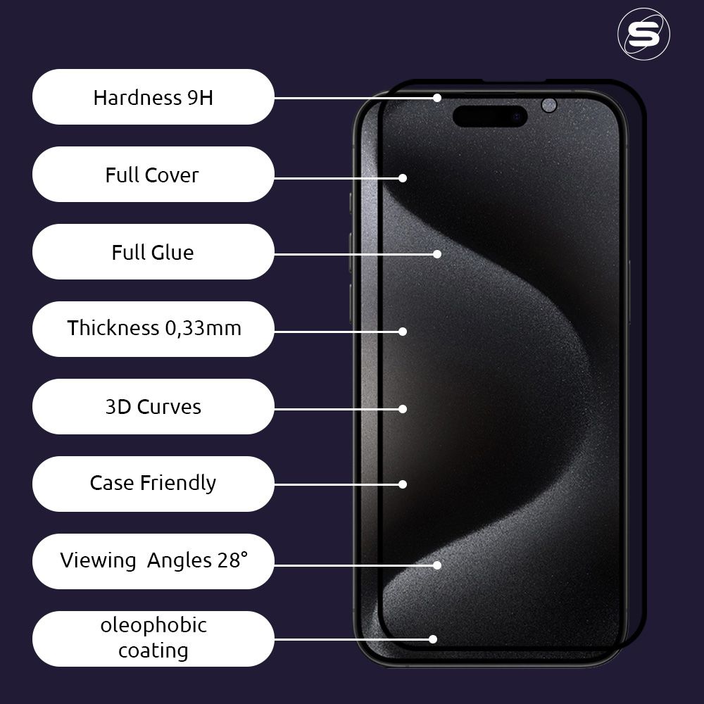 Privacy Glass Sonique Premium Series HD Full Cover 9H Apple iPhone 17 Pro Max Μαύρο