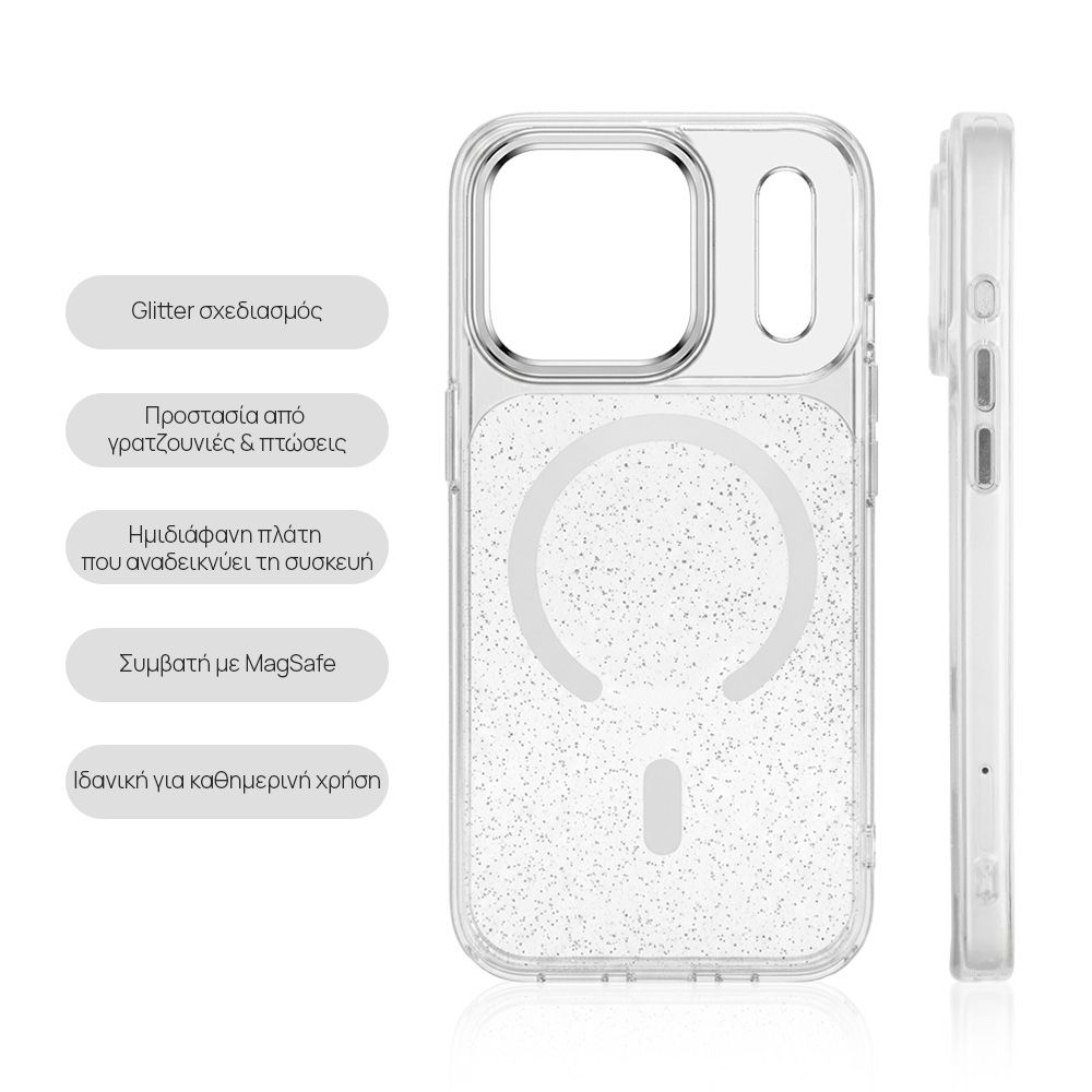 Θήκη Magnetic MagSparkle Sonique Apple iPhone 17 Pro Max Λευκό