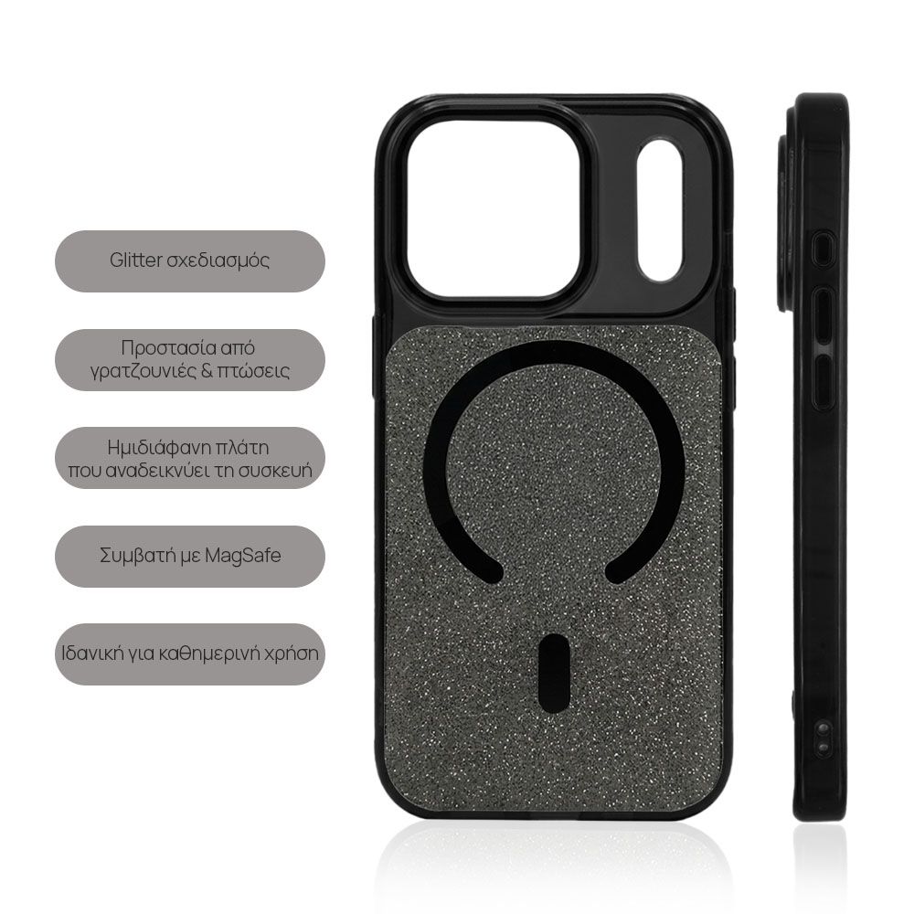 Θήκη Magnetic MagSparkle Sonique Apple iPhone 17 Pro Max Μαύρο